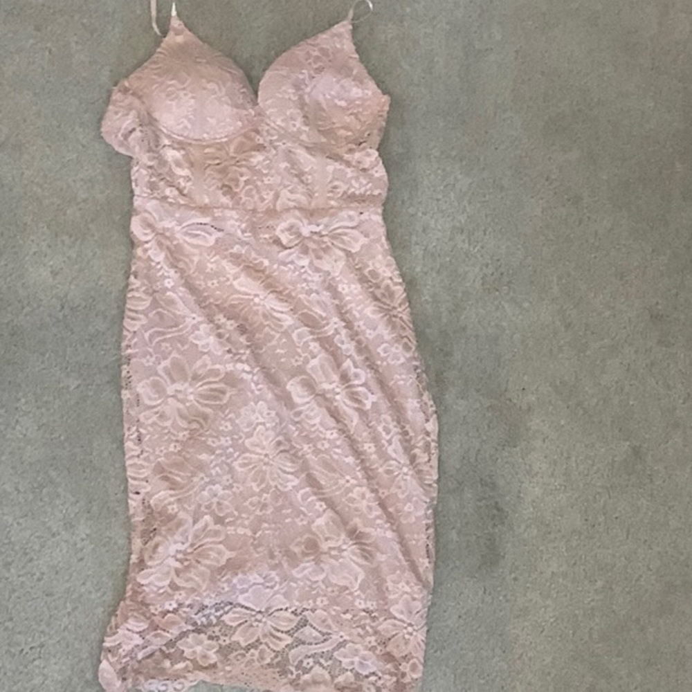 Pink lace dress